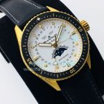 TWF Swiss Blancpain Fifty Fathoms White Dial Yellow Gold Watch 43MM